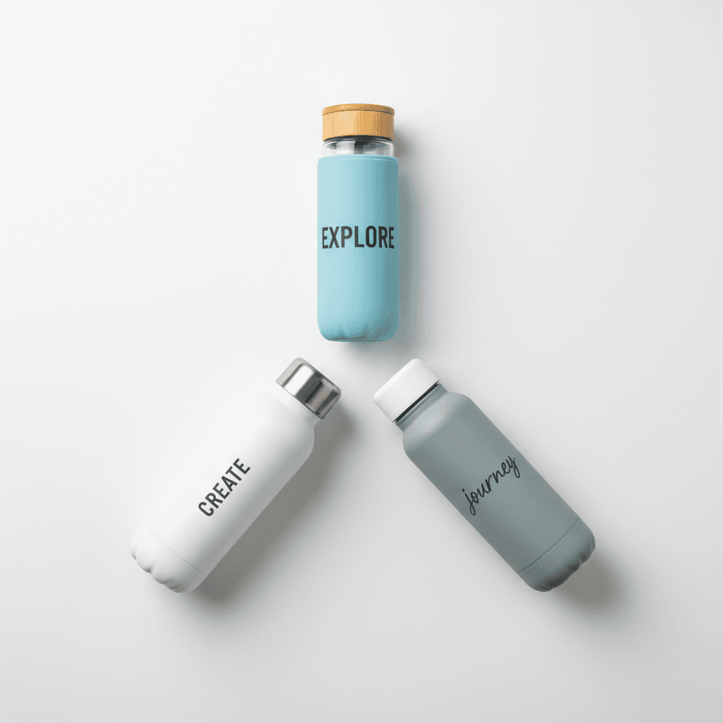 Modernes minimalistisches Design der Fleefly Wasserflaschen