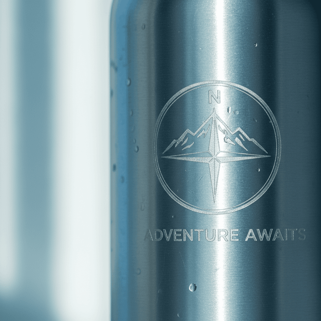 Detailaufnahme der Gravur einer personalisierten Flasche