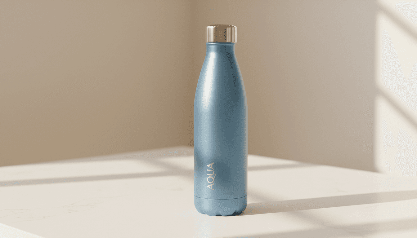 Personalisierte Wasserflasche mit minimalem Design und Namensgravur